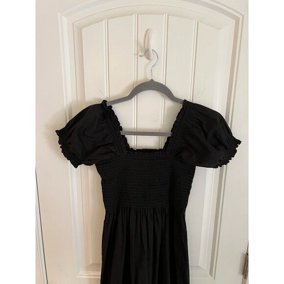 O.P.T Square Neck Black Smocked‎ Maxi Dress Puff Sleeve Sz S - Picture 4 of 7